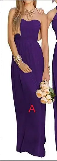 A-Line Chiffon Bridesmaid Dresses Elegant Floor-Length Sleeveless Gown For Wedding Party Occasion