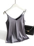 Spaghetti Strap Satin Silk Tank Top Women Sleeveless Halter V Neck Camisole Summer Casual Cami