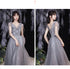 Off Shoulder Lace Illusion A Line Dress Floor Length Glitter Tulle Bow Bridesmaid Dress