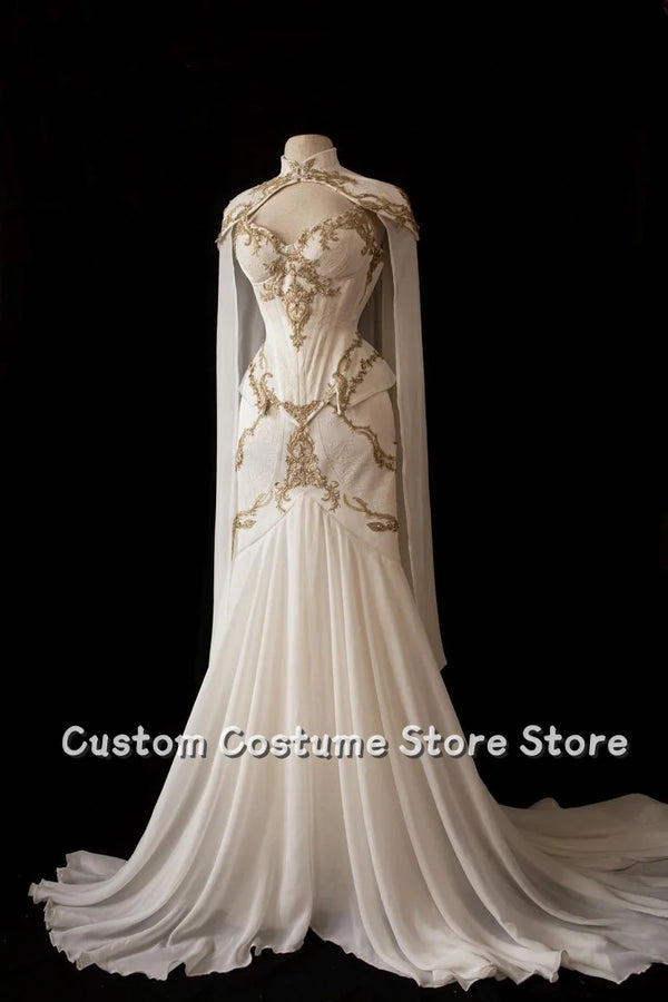 Beaded Embellished Vintage Gown Maternity Wedding Dress Mermaid Silhouette High Neck Halter Illusion Back