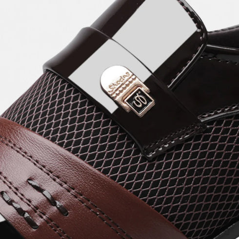 Classic Leather Oxfords for Men - Elegant Slip-On Dress Shoes for Business, Office, and Formal Occasions - Fashionable Loafers for Parties and Career Events