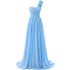 Chiffon Off-Shoulder A-Line Dress With Floral Pleats Floor-Length Corset Back Bridesmaid Dress