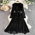 Hepburn Elegant Long Tweed Dresses Women Autumn Party Luxury Robe