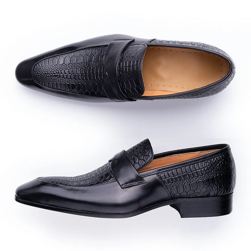 Stylish Handmade Genuine Leather Loafers for Men - Perfect for Business, Parties, and Casual Occasions - Breathable Slip-On Point Toe Design