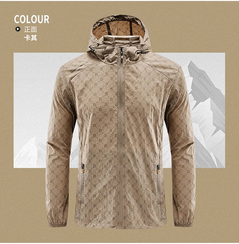 Men's Lightweight Summer Cycling Jacket - UV Protection Windbreaker for Mountain Hiking, Fishing, and Casual Sports with Quick Drying Hooded Design