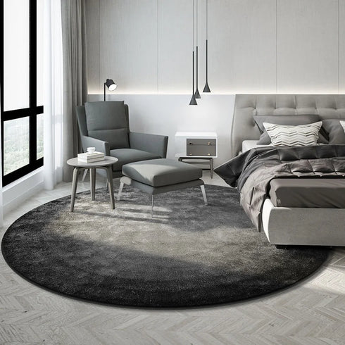 Luxury Nordic Bedroom Decor Plush Round Area Rug Washable Non Slip Mat Minimalist Carpet for Living Room