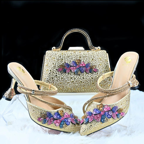 Doershow Party Pumps and Matching Bag Set for Women