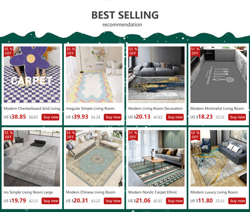 Minimalist Irregular Carpet for Living Room and Bedroom Creative Plush Rug for Large Area and Baby Crawling Mat