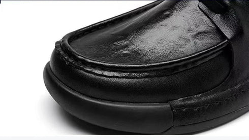 Versatile Thick Soled Casual Business Men's Shoes - Genuine Leather Spring and Autumn Footwear for Stylish Comfort