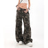 Casual Wide Leg Pants for Women - Y2K Hip-Hop Cargo Overalls with Camouflage Design, Perfect for Fall Outfits and Grunge Style Inspiration