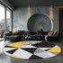 Geometric Round Carpet for Living Room Modern Luxury Home Decor Area Rug Non-Slip Mat