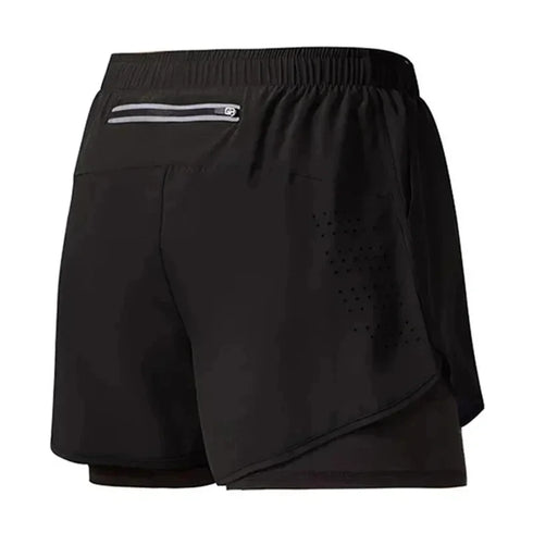 Men Fitness Built-in Pocket Sports Shorts 2 In 1 Quick Dry Outdoor Running