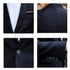 1 Set Men Jacket Pants Solid Color Turndown Collar Slim Fit Business Suit Set for Wedding Office