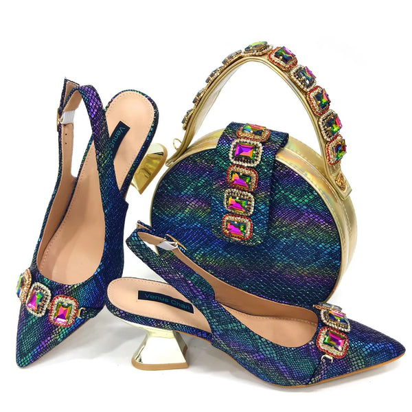Italian Design Women's Shoes and Bag Set - Stylish African Fashion for Parties and Celebrations
