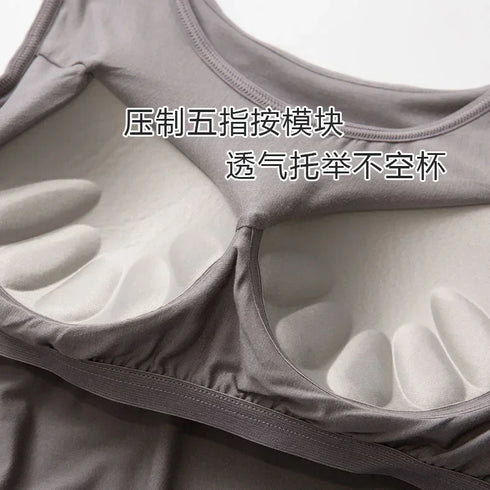 Ladies' Modal Camisole with Five-Finger Cup Chest Pad – Comfortable Wide Shoulder Strap Lingerie Top in Multicolor for All Sizes