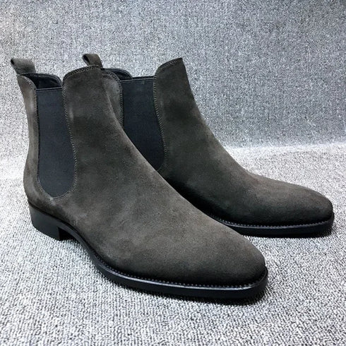 Luxury Velvet Men's Chelsea Ankle Boots - Elegant Dress Footwear for Every Occasion