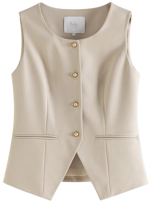 Elegant Women's Blazer Suit Jacket Set for Office Ladies - Formal Vest and Skirt Ensemble for Spring/Summer 24FS11075