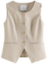 Elegant Women's Blazer Suit Jacket Set for Office Ladies - Formal Vest and Skirt Ensemble for Spring/Summer 24FS11075