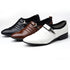 Men's Classic Slip-On PU Leather Business Dress Shoes with Pointed Toe for Wedding