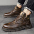 Men's Retro Style High Top Biker Boots for Winter Riding
