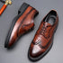 Elegant Men's Formal Dress Brogue Shoes - Slip-On British Gentleman Oxfords for Weddings and Special Occasions