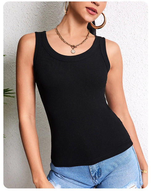 1/3 Pieces Four Seasons Thin Ladies Solid Color Joker Camisole Young Women Plus Size Comfortable and Sexy T-shirt Shirt Casual
