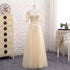 Bridesmaid Dress Elegant Floor-Length Organza Backless Lace With Built-In Bra Bridesmaid Dress Lace Appliques