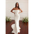 Kyoto White Strapless Mermaid Wedding Dress Pleated Formal