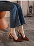 Elegant Pointed Toe Women Sandals Square Heel Strappy