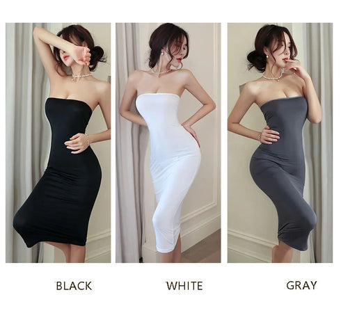 Summer Ice Silk Open Back Dress For Formal Occasions