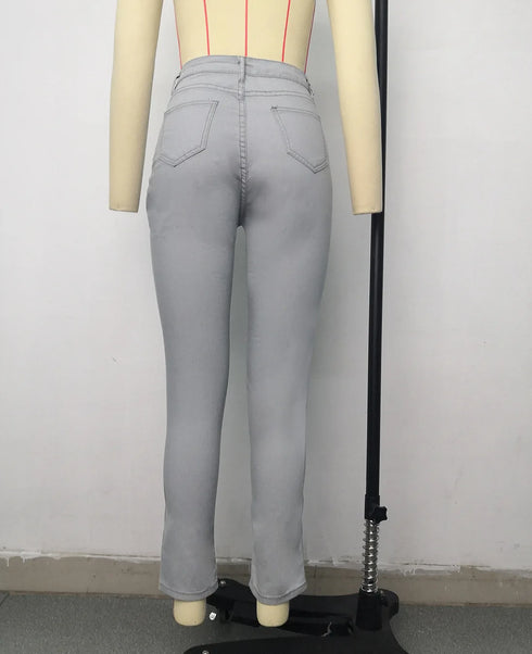 Casual Slim Fit High Waist Elastic Denim Pencil Pants for Women - Perfect for Fall Outfits with Jeans in All Seasons, S-3XL Sizes Available