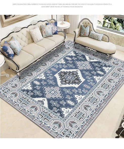 Retro Persian Carpet Blanket for Bedroom and Living Room Decor