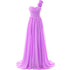 Chiffon Off-Shoulder A-Line Dress With Floral Pleats Floor-Length Corset Back Bridesmaid Dress