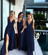 Backless Bridesmaid Dress Satin V-Neck Split Silhouette For Formal Bridesmaid Dress