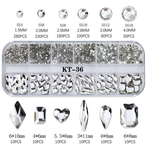 Luxury Nail Art Decoration with Mixed Rhinestones and Crystal Gems for Stunning Manicure Accessories - Perfect for Fall Season Nails