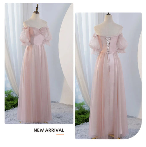 V-Neck Ruched Tulle A-Line Dress With Square Collar And Appliques And Bow Bridesmaid Dress