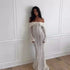 Suninheart White Off The Shoulder Bodycon Dress Wedding Guest Dress for Women