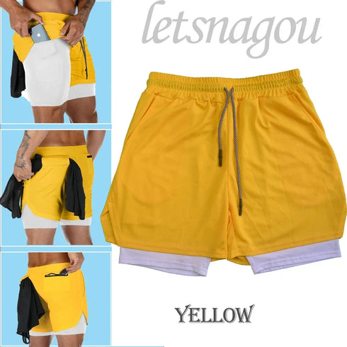 Men's Gym Shorts Camo 2 in 1 Performance Fitness Shorts Summer