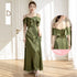 Backless Satin Sleeveless Ankle-Length Evening Dress for Bridesmaid Dress with Built-In Bra and Bow