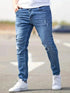 Distressed Skinny Jeans For Men Slim Fit Denim Biker Holes Mens Jeans