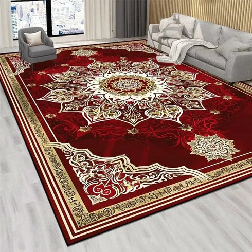 Luxury Retro Persian Carpet Non-Slip Living Room Entrance Mat Home Decoration Rug