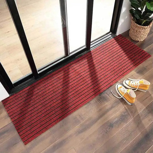 Absorbent Striped Indoor/Outdoor Mat: Entryway and Patio Floor Protector