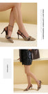Women Pointed Toe Metal Buckle High Heel Anti Slip Sandals
