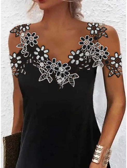 Summer Luxury Mini Dress for Women with Flower V Neck for Birthday Parties