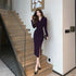 Purpled Elegant Pleated Bodycon Suit Dress for Women Chic Formal Dress
