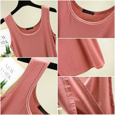 Stylish Women’s Summer Deep U-Neck Tank Tops – Casual Modal Cotton Sleeveless Tees and Cute Tops for Effortless Warm Weather Fashion