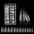 120Pcs Clear Frosted Stiletto, Almond, and Square Fake Nails - Full Coverage Gel X Coffin Manicure Tips for Stunning Autumn Nails