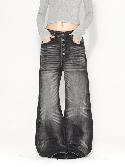 Baggy Wide Leg Jeans Loose Fit Distressed Streetwear For Women Denim Jeans Vintage Inspired Casual