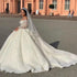 On Zhu Customized Off The Shoulder Sparkly Sequins Wedding Dresses V-neck Bride Gown Ball Gown Long Robe