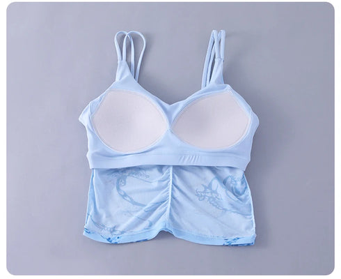 Yoga Bra Women’s Beauty Back Halter One-Piece Chest Pad Sports Crop Top